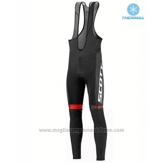 2016 Abbigliamento Ciclismo Scott Nero e Rosso Manica Lunga e Salopette