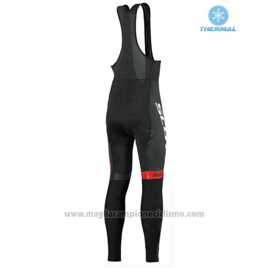 2016 Abbigliamento Ciclismo Scott Nero e Rosso Manica Lunga e Salopette