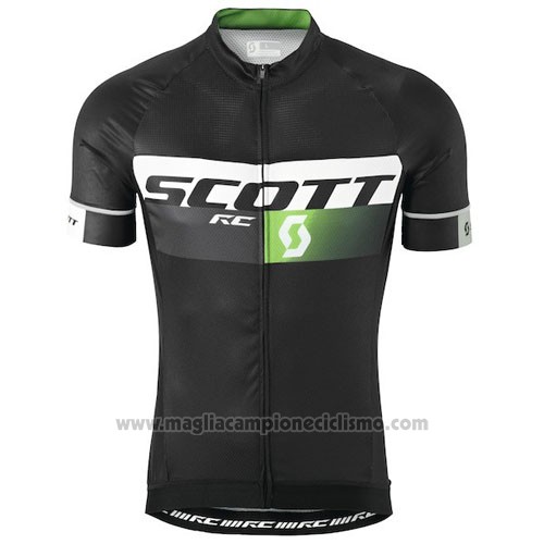 2016 Abbigliamento Ciclismo Scott Nero e Verde Manica Corta e Salopette
