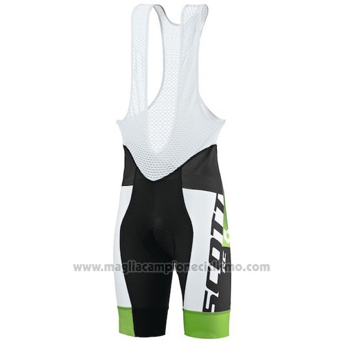 2016 Abbigliamento Ciclismo Scott Nero e Verde Manica Corta e Salopette