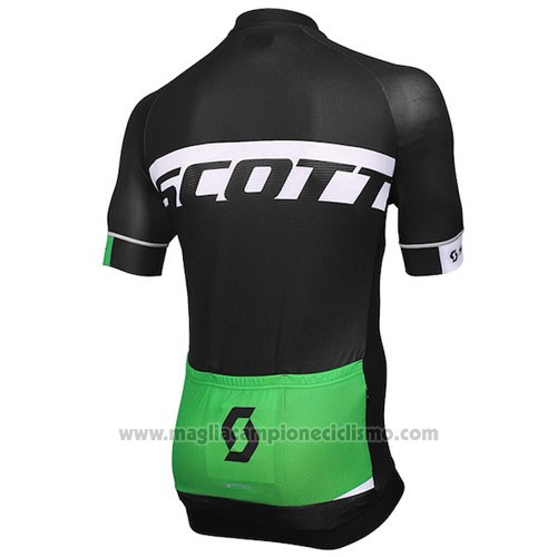2016 Abbigliamento Ciclismo Scott Nero e Verde Manica Corta e Salopette