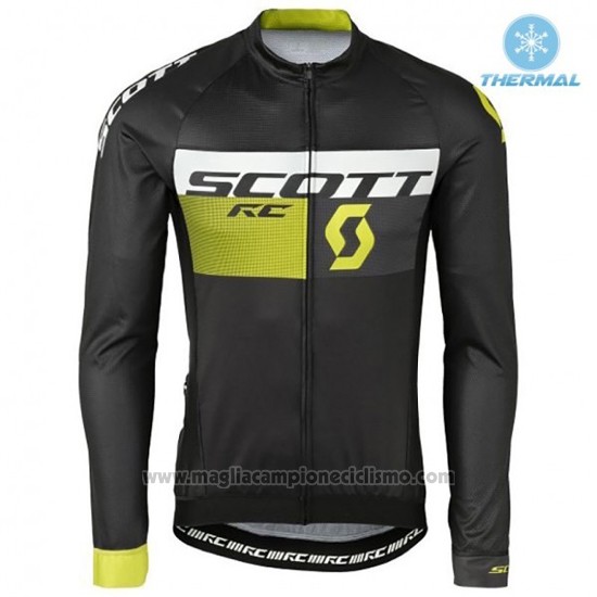 2016 Abbigliamento Ciclismo Scott Nero e Verde Manica Lunga e Salopette