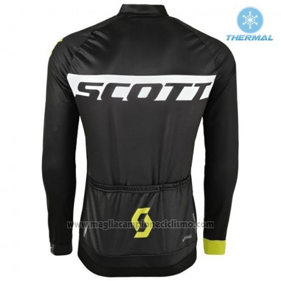 2016 Abbigliamento Ciclismo Scott Nero e Verde Manica Lunga e Salopette