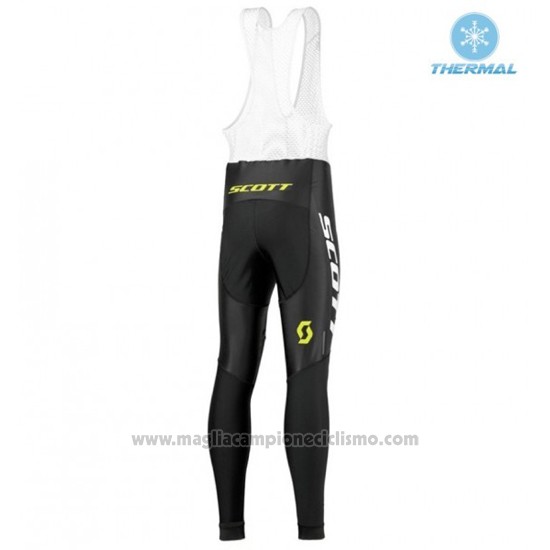 2016 Abbigliamento Ciclismo Scott Nero e Verde Manica Lunga e Salopette
