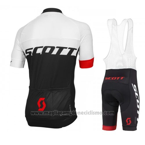 2016 Abbigliamento Ciclismo Scott Rosso e Bianco Manica Corta e Salopette