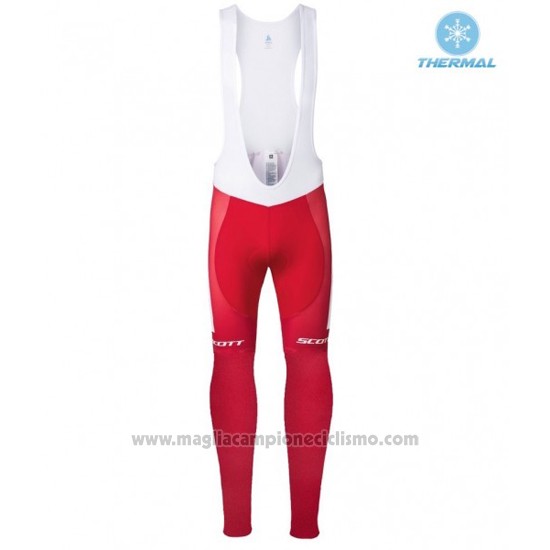 2016 Abbigliamento Ciclismo Scott Rosso e Bianco Manica Lunga e Salopette
