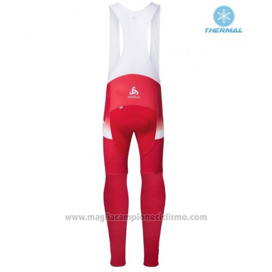 2016 Abbigliamento Ciclismo Scott Rosso e Bianco Manica Lunga e Salopette
