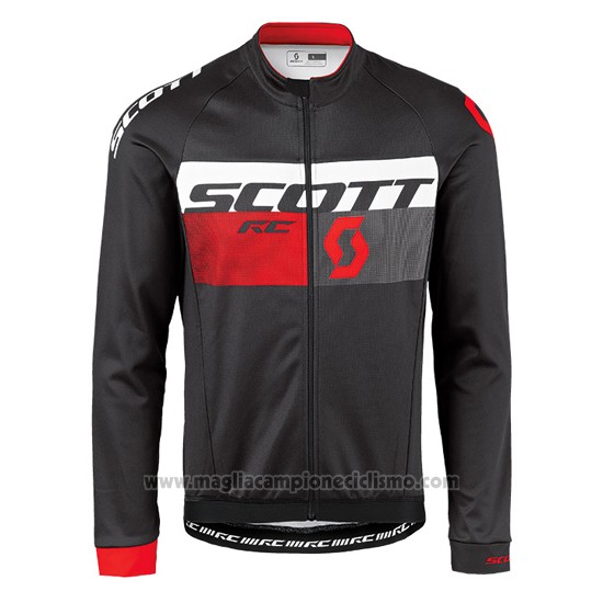 2016 Abbigliamento Ciclismo Scott Rosso e Nero Manica Lunga e Salopette