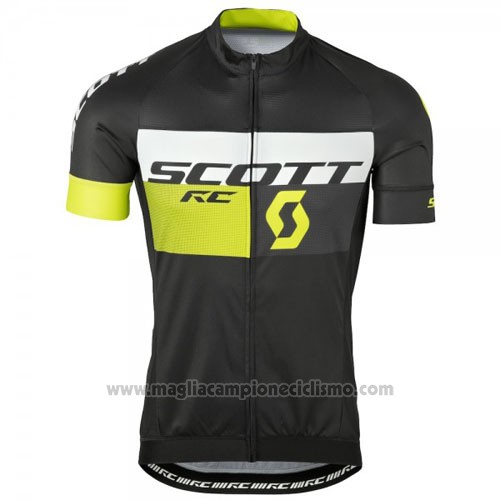 2016 Abbigliamento Ciclismo Scott Verde e Nero Manica Corta e Salopette
