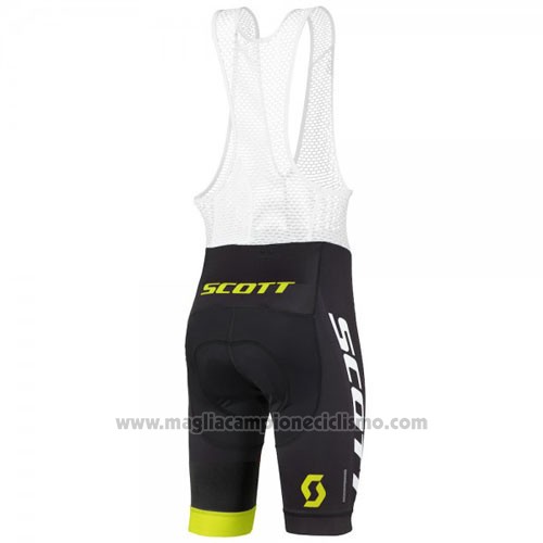 2016 Abbigliamento Ciclismo Scott Verde e Nero Manica Corta e Salopette
