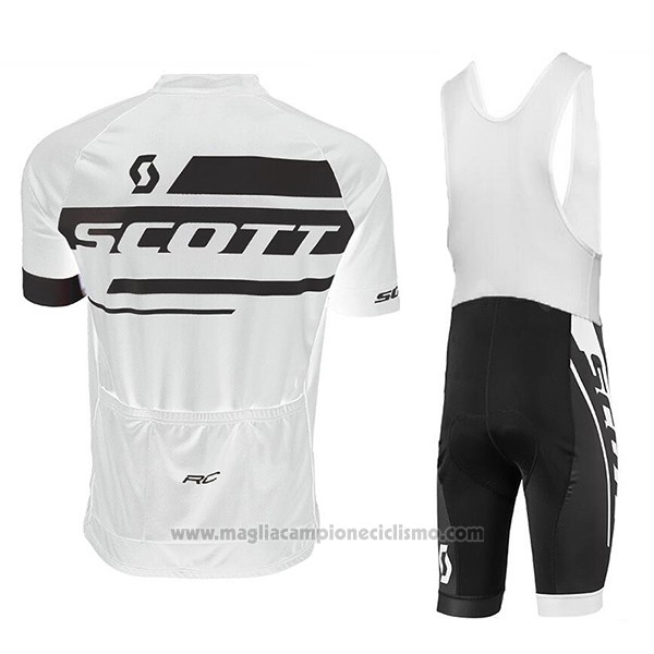 2017 Abbigliamento Ciclismo Scott Bianco Manica Corta e Salopette