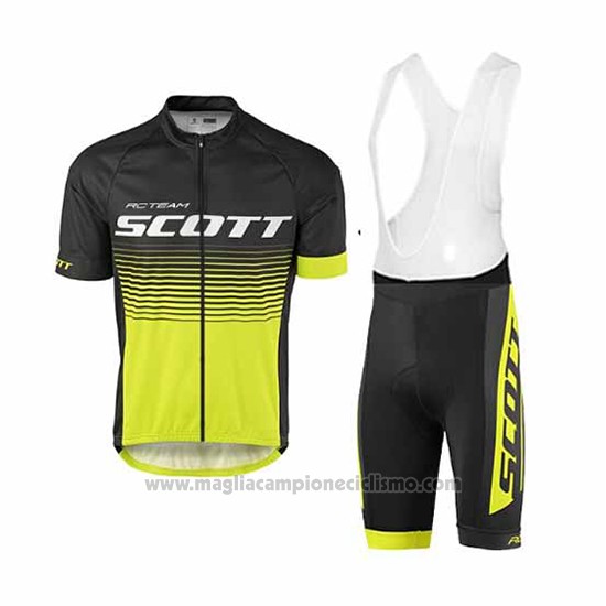 2017 Abbigliamento Ciclismo Scott Giallo Manica Corta e Salopette