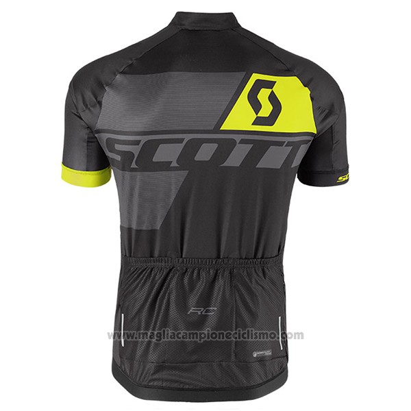 2017 Abbigliamento Ciclismo Scott Giallo e Nero Manica Corta e Salopette