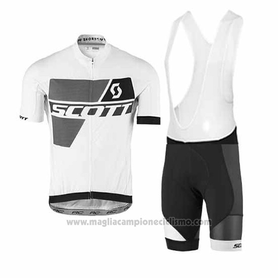 2017 Abbigliamento Ciclismo Scott Grigio e Bianco Manica Corta e Salopette