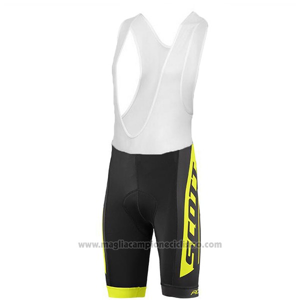 2017 Abbigliamento Ciclismo Scott Nero e Giallo Manica Corta e Salopette