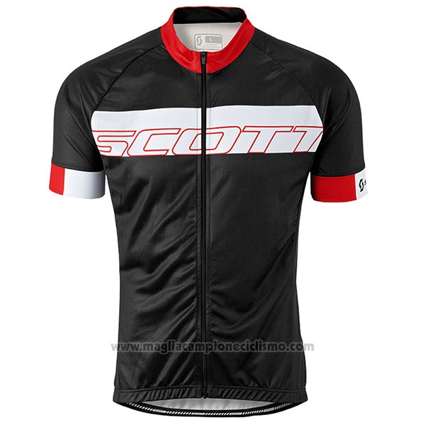 2017 Abbigliamento Ciclismo Scott Nero e Rosso Manica Corta e Salopette