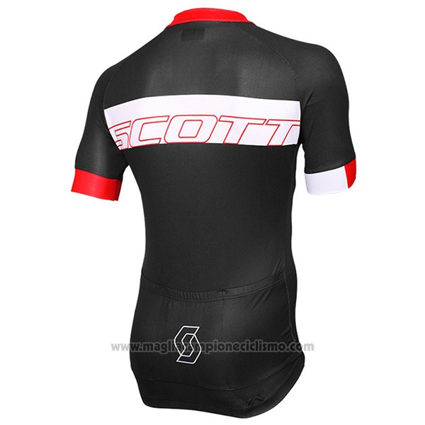 2017 Abbigliamento Ciclismo Scott Nero e Rosso Manica Corta e Salopette