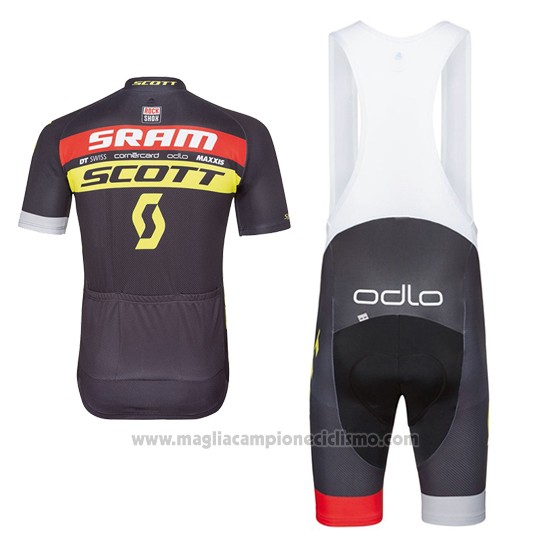 2017 Abbigliamento Scott Nero e Giallo Manica Corta e Salopette