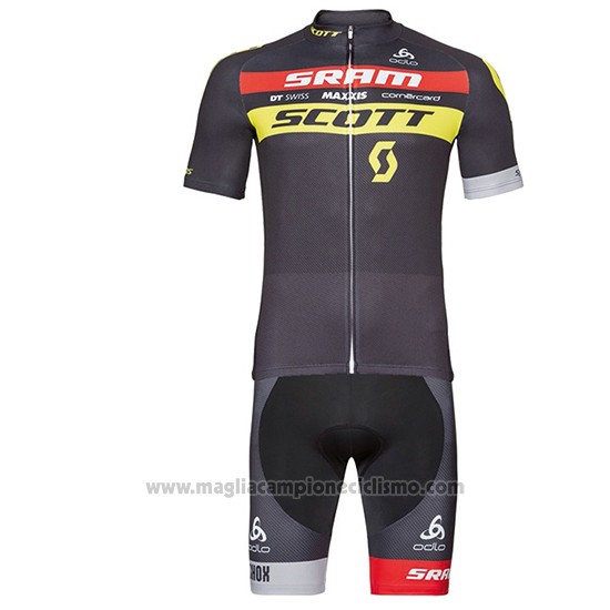 2017 Abbigliamento Scott Nero e Giallo Manica Corta e Salopette