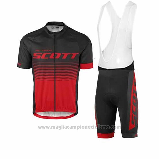 2017 Abbigliamento Scott Nero e Rosso Manica Corta e Salopette