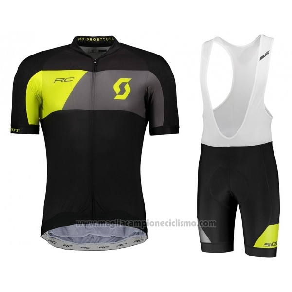 2018 Abbigliamento Ciclismo Castelli Grigio Giallo Nero Manica Corta e Salopette