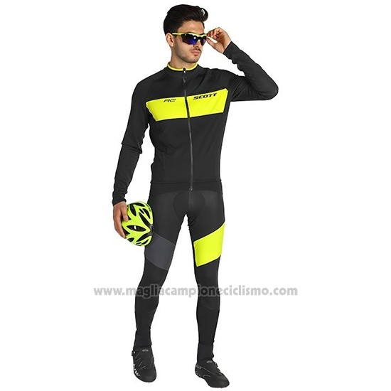 2019 Abbigliamento Ciclismo Scott RC FF Giallo Nero Manica Lunga e Salopette