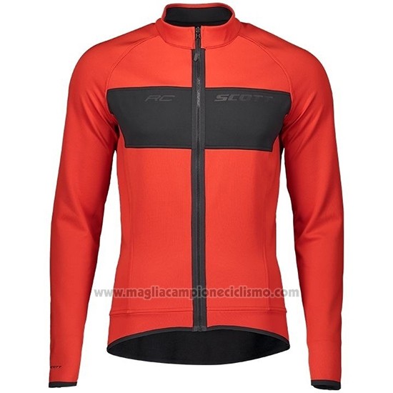 2019 Abbigliamento Ciclismo Scott RC FF Rosso Nero Manica Lunga e Salopette