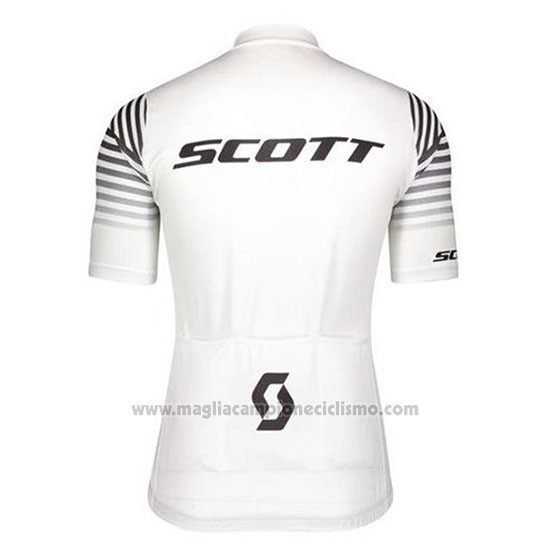 2020 Abbigliamento Ciclismo Scott Bianco Manica Corta e Salopette