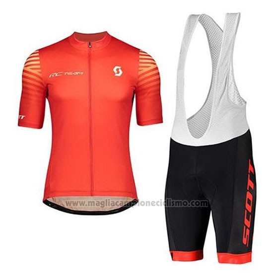 2020 Abbigliamento Ciclismo Scott Rosso Manica Corta e Salopette