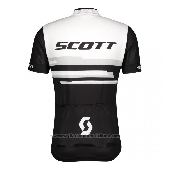 2021 Abbigliamento Ciclismo Scott Bianco Nero Manica Corta e Salopette