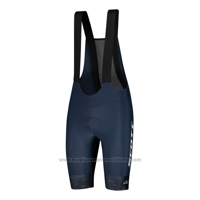 2021 Abbigliamento Ciclismo Scott Giallo Spento Blu Manica Corta e Salopette