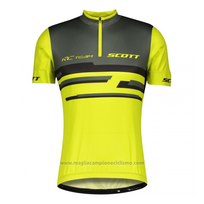 2021 Abbigliamento Ciclismo Scott Grigio Giallo Manica Corta e Salopette