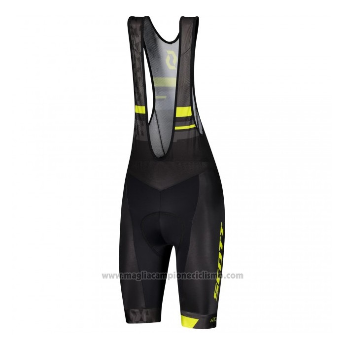 2021 Abbigliamento Ciclismo Scott Grigio Giallo Manica Corta e Salopette