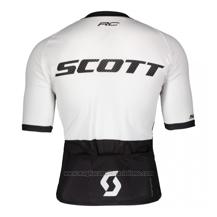 2021 Abbigliamento Ciclismo Scott Nero Bianco Manica Corta e Salopette