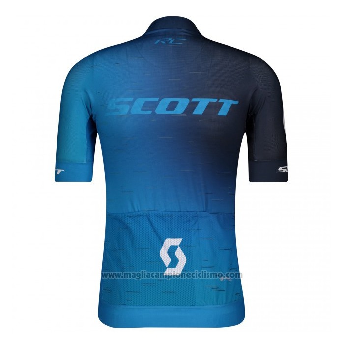 2021 Abbigliamento Ciclismo Scott Nero Blu Manica Corta e Salopette