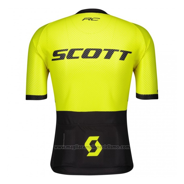 2021 Abbigliamento Ciclismo Scott Nero Giallo Manica Corta e Salopette