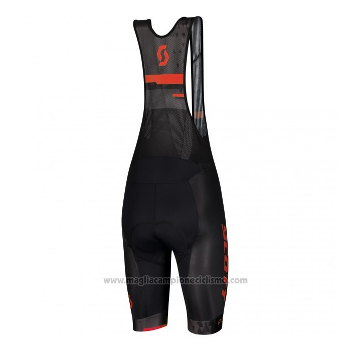 2021 Abbigliamento Ciclismo Scott Rosso Nero Manica Corta e Salopette