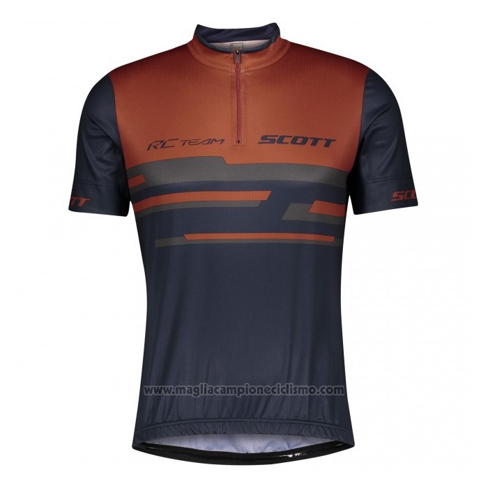 2021 Abbigliamento Ciclismo Scott Spento Blu Arancione Manica Corta e Salopette