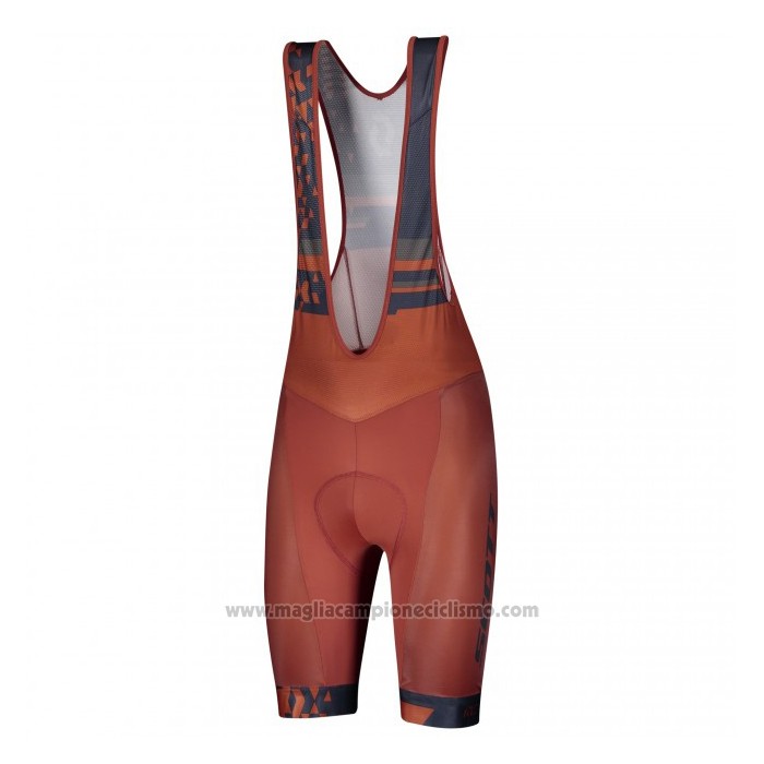 2021 Abbigliamento Ciclismo Scott Spento Blu Arancione Manica Corta e Salopette
