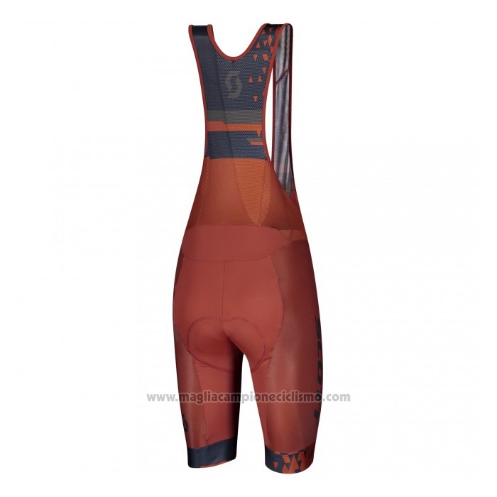 2021 Abbigliamento Ciclismo Scott Spento Blu Arancione Manica Corta e Salopette