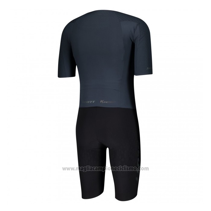 2021 Abbigliamento Ciclismo Scott Spento Blu Manica Corta e Salopette