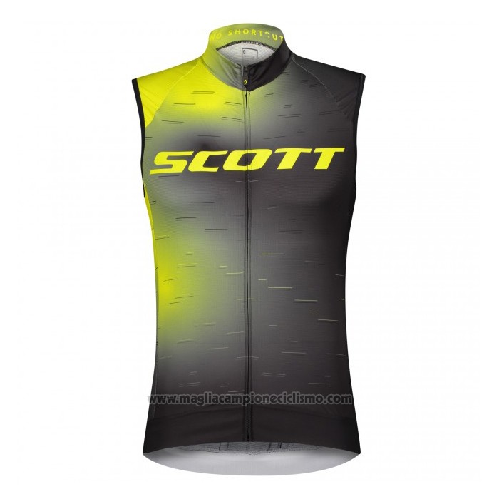2021 Gilet Antivento Scott Nero Giallo Manica Corta e Salopette