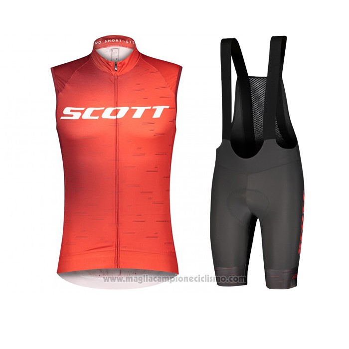 2021 Gilet Antivento Scott Rosso Manica Corta e Salopette