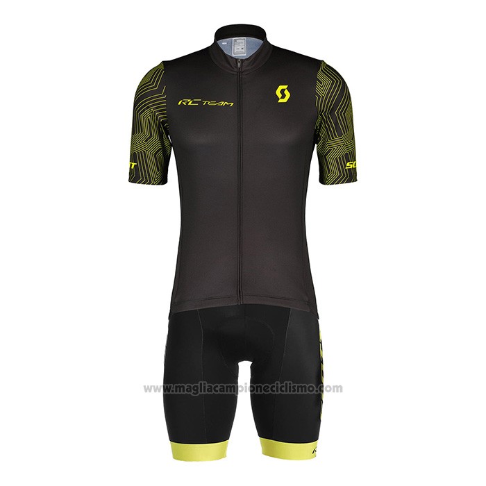 2022 Abbigliamento Ciclismo Scott Bianco Giallo Manica Corta e Salopette