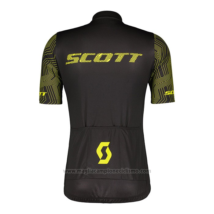2022 Abbigliamento Ciclismo Scott Bianco Giallo Manica Corta e Salopette