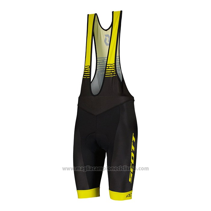 2022 Abbigliamento Ciclismo Scott Bianco Giallo Manica Corta e Salopette