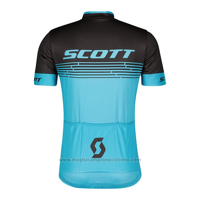 2022 Abbigliamento Ciclismo Scott Blu Manica Corta e Salopette