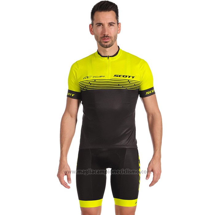 2022 Abbigliamento Ciclismo Scott Giallo Manica Corta e Salopette