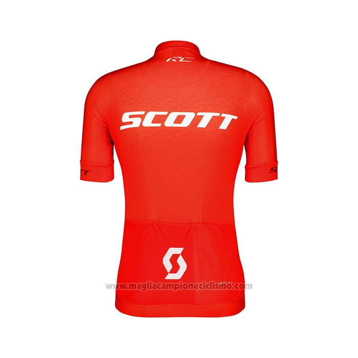 2022 Abbigliamento Ciclismo Scott Rosso Bianco Manica Corta e Salopette