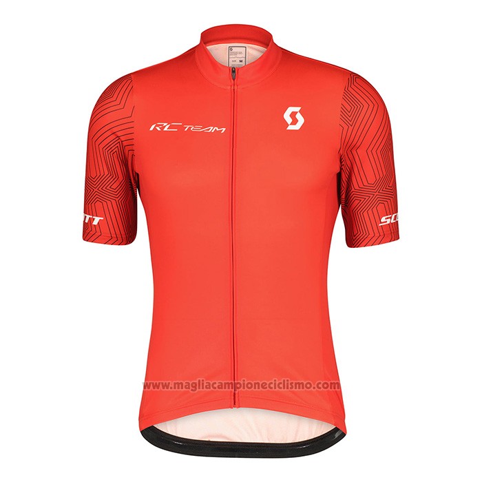 2022 Abbigliamento Ciclismo Scott Rosso Manica Corta e Salopette
